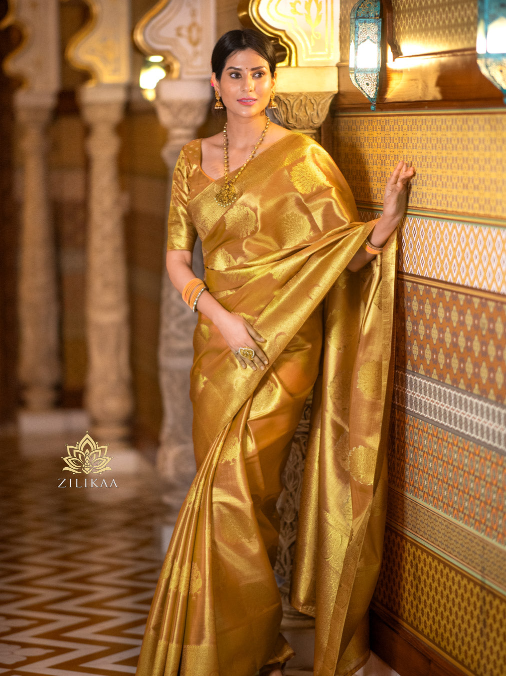 Golden Special Kanchipuram Tissue Silk Saree Zilikaa — free download