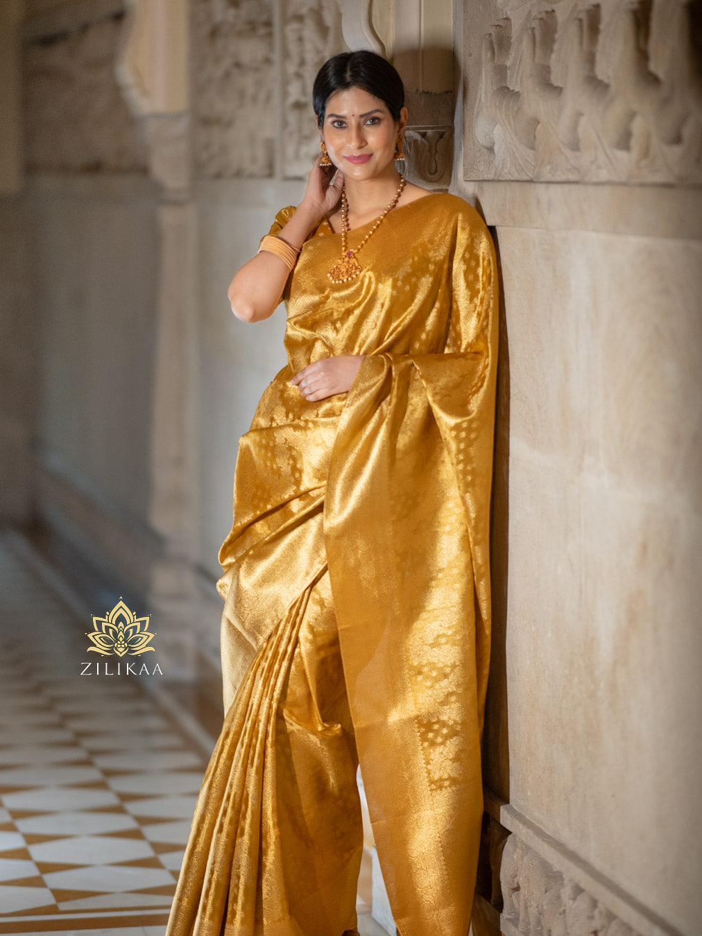 Golden Special Kanchipuram Tissue Silk Saree Zilikaa — free download