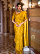 Mustard Yellow Kanjeevaram Silk Saree