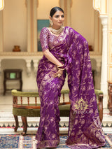 Berry Purple Banarasi Uppada Silk Saree