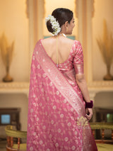 Orchid Pink Banarasi Uppada Silk Saree
