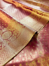 Salmon Pink Kanchipuram Tissue Silk Saree