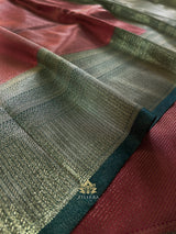 Maroon with Bottle Green  Kanchipuram Silk Saree