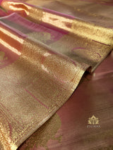 Salmon Pink Kanchipuram Tissue Silk Saree
