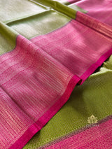 Mehendi Green with Rani Kanchipuram Silk Saree