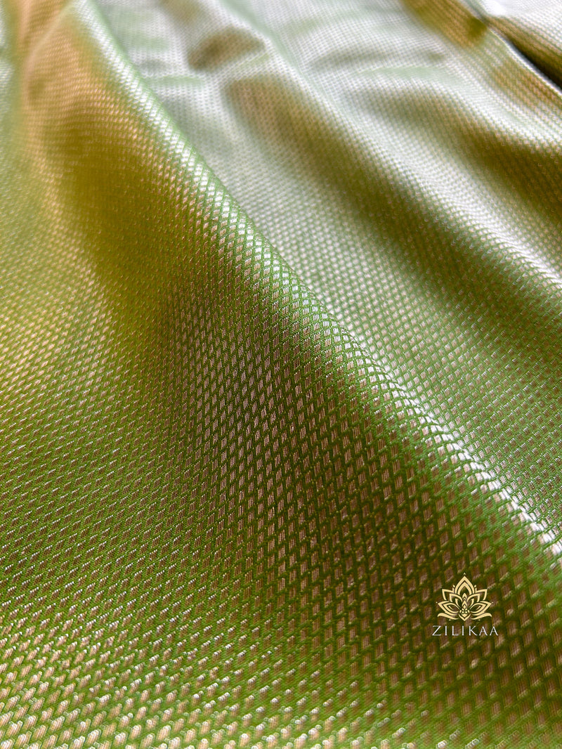 Mehendi Green with Rani Kanchipuram Silk Saree