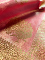 Salmon Pink Kanchipuram Tissue Silk Saree
