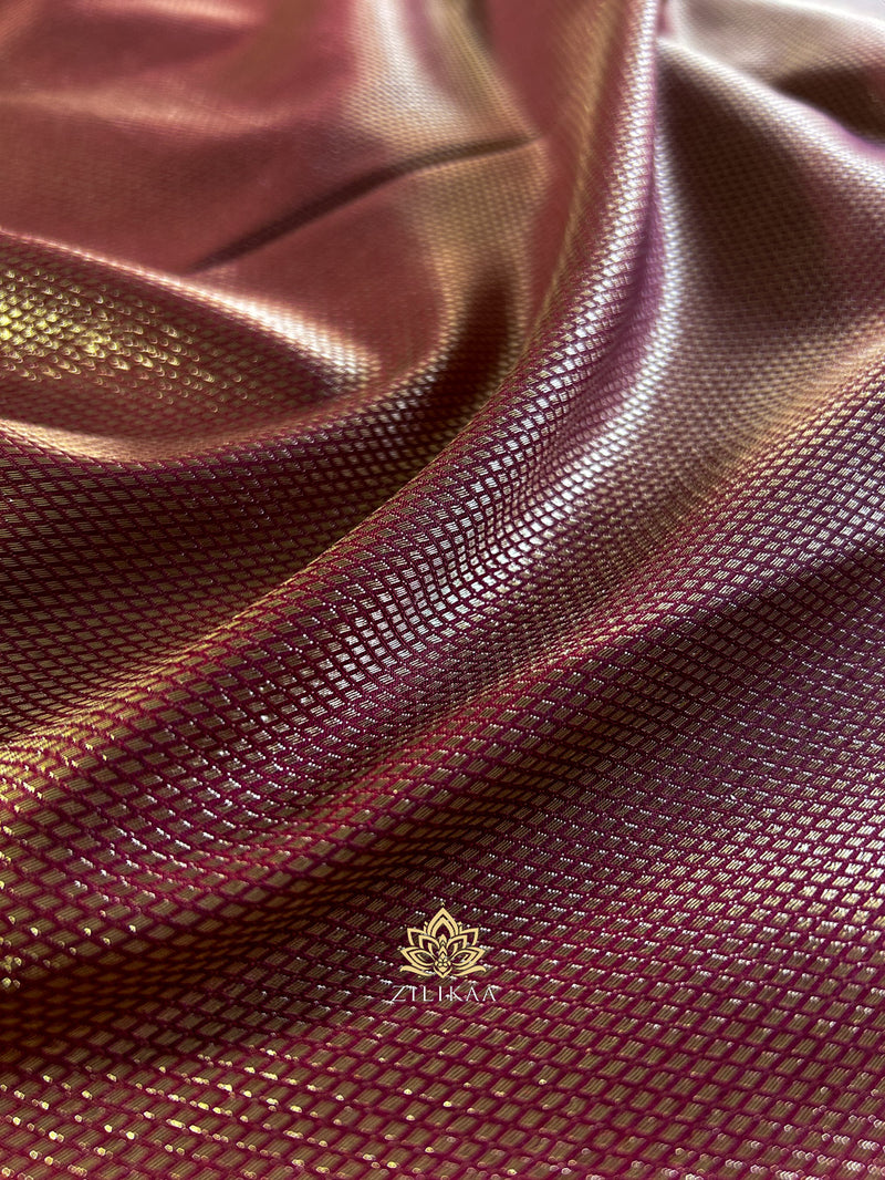 Sangria Maroon  Kanchipuram Silk Saree