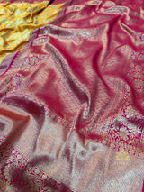 Daffodil Yellow Banarasi Katan Silk Saree