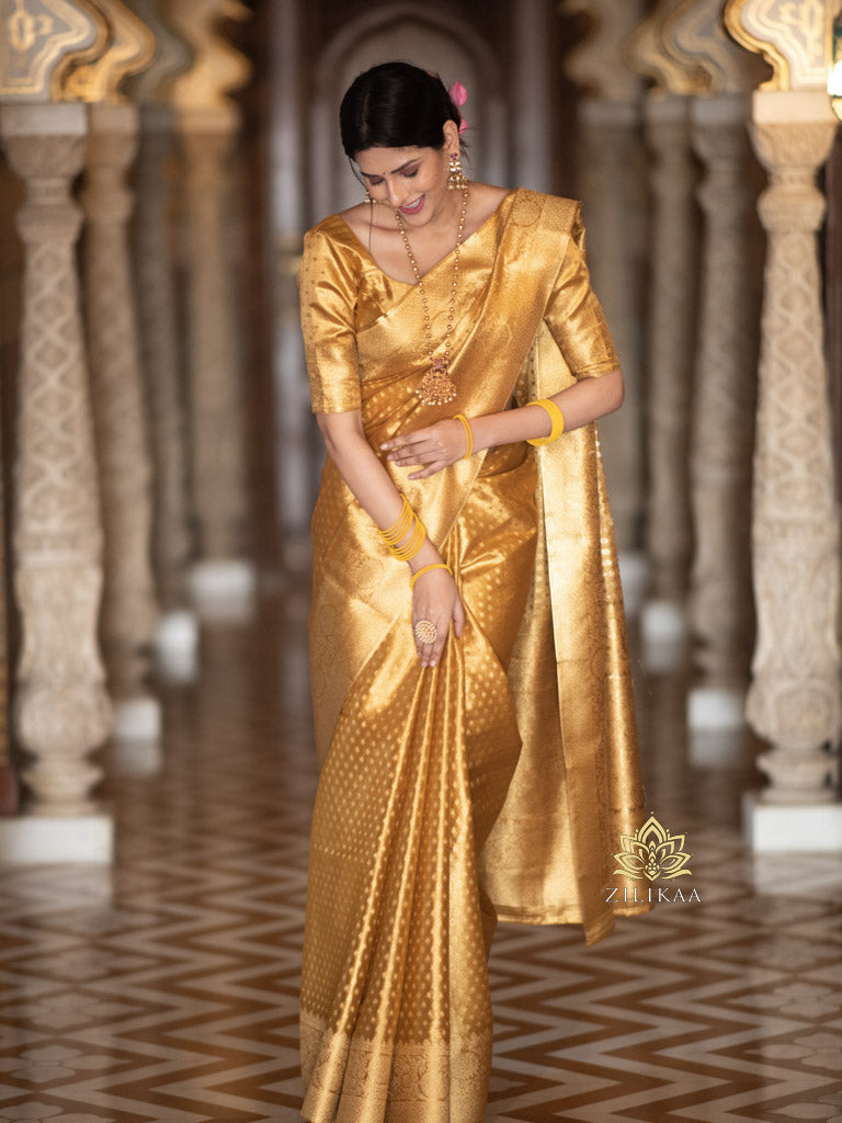Golden Special Kanchipuram Tissue Silk Saree
