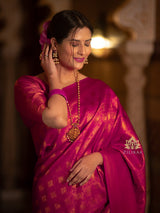 Queen Pink Kanjeevaram Silk Saree