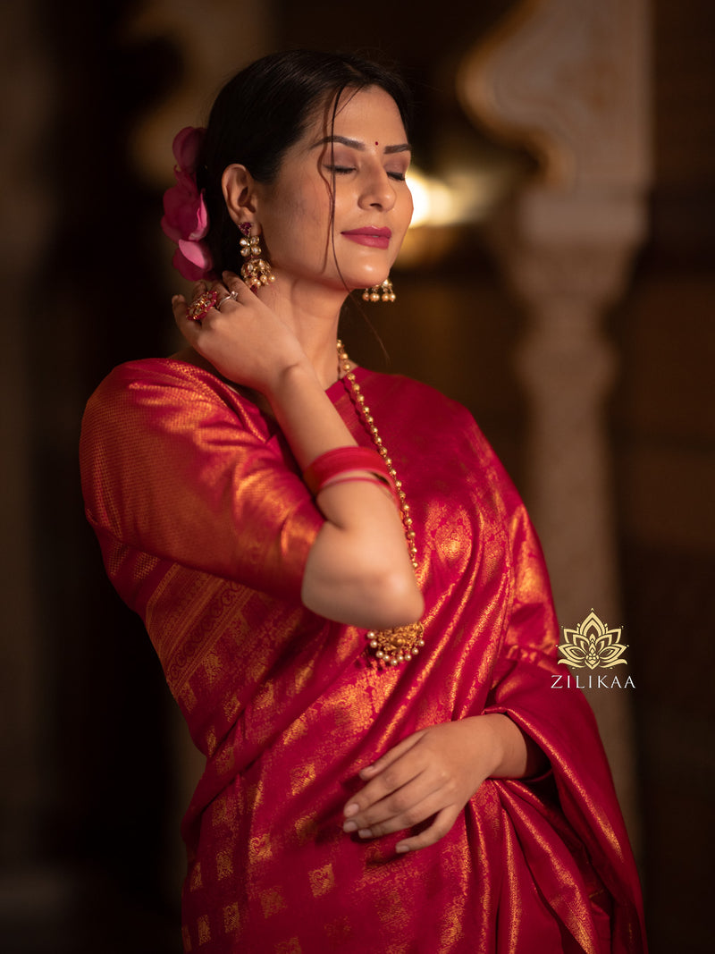 Red Special Kanjeevaram Silk Saree