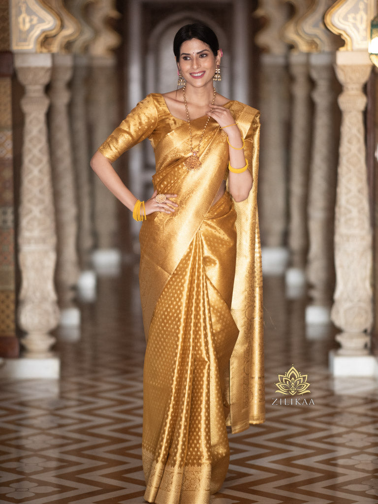 Golden Special Kanchipuram Tissue Silk Saree