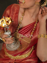 Maroon Red Kanjeevaram Silk Saree