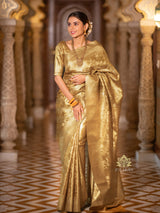 Vintage Gold Kanchipuram Tissue Silk Saree