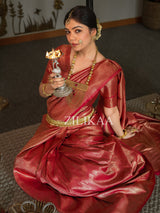 Maroon Red Kanjeevaram Silk Saree