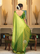 Parrot Green Kanjeevaram Silk Saree