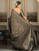 Midnight Black Kanchipuram Silk Saree