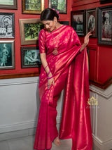 Queen Pink Kanjeevaram Silk Saree