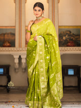 Hand-Dyed Double Shade Banarasi Uppada Silk saree