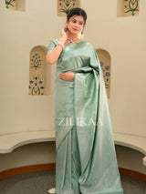 Pistachio Green Kanchipuram Silk Saree
