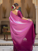 Fuchsia Purple Kanjeevaram Silk Saree