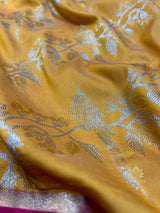 Daffodil Yellow Banarasi Katan Silk Saree