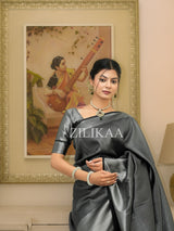 Midnight Black Kanjeevaram SIlk Saree