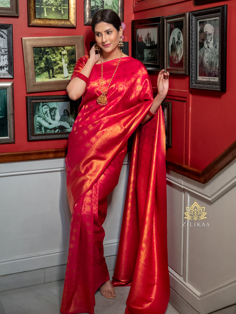 Red Special Kanjeevaram Silk Saree