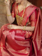 Maroon Red Kanjeevaram Silk Saree