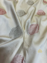 Ivory with Red Banarasi Katan Silk Saree
