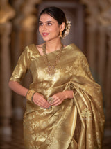 Vintage Gold Kanchipuram Tissue Silk Saree