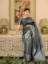 Midnight Black Kanjeevaram SIlk Saree