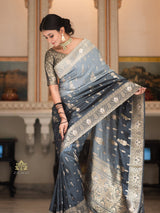 Hand-Dyed Double Shade Banarasi Uppada Silk saree