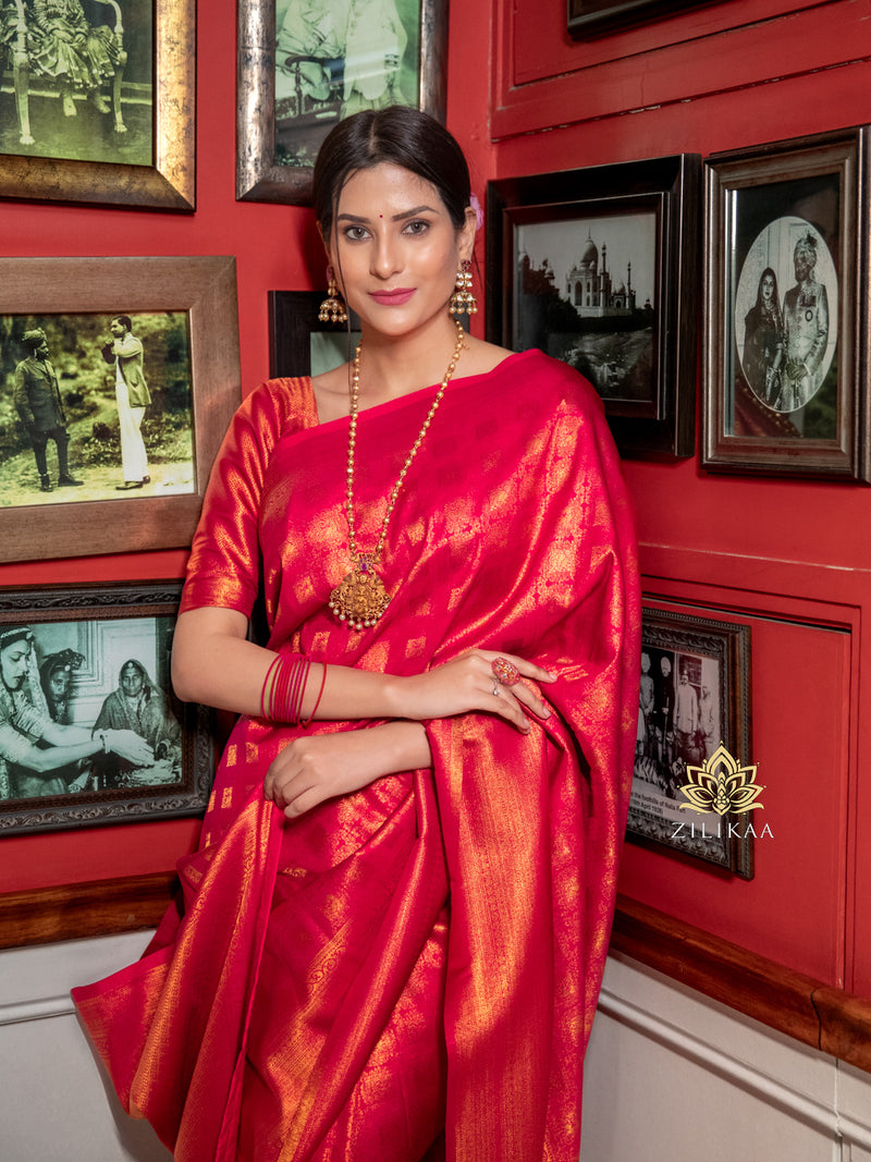 Red Special Kanjeevaram Silk Saree