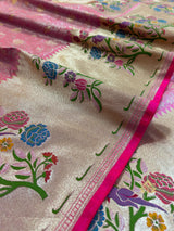 Hot Pink Meenakari Banarasi Katan Silk Saree