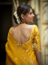 Mustard Yellow Banarasi Uppada Silk Saree
