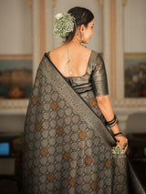 Midnight Black Kanchipuram Silk Saree