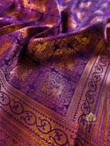 Eggplant Purple Kanjeevaram Silk Saree