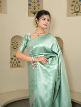 Pistachio Green Kanchipuram Silk Saree