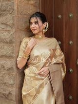 Vintage Gold Kanchipuram Tissue SIlk Saree