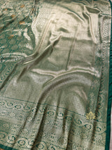 Bottle Green Kanchipuram Silk Saree