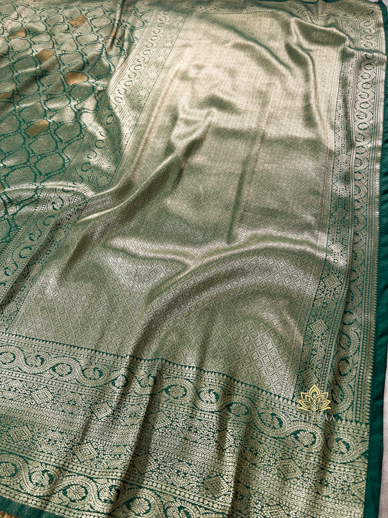 Bottle Green Kanchipuram Silk Saree