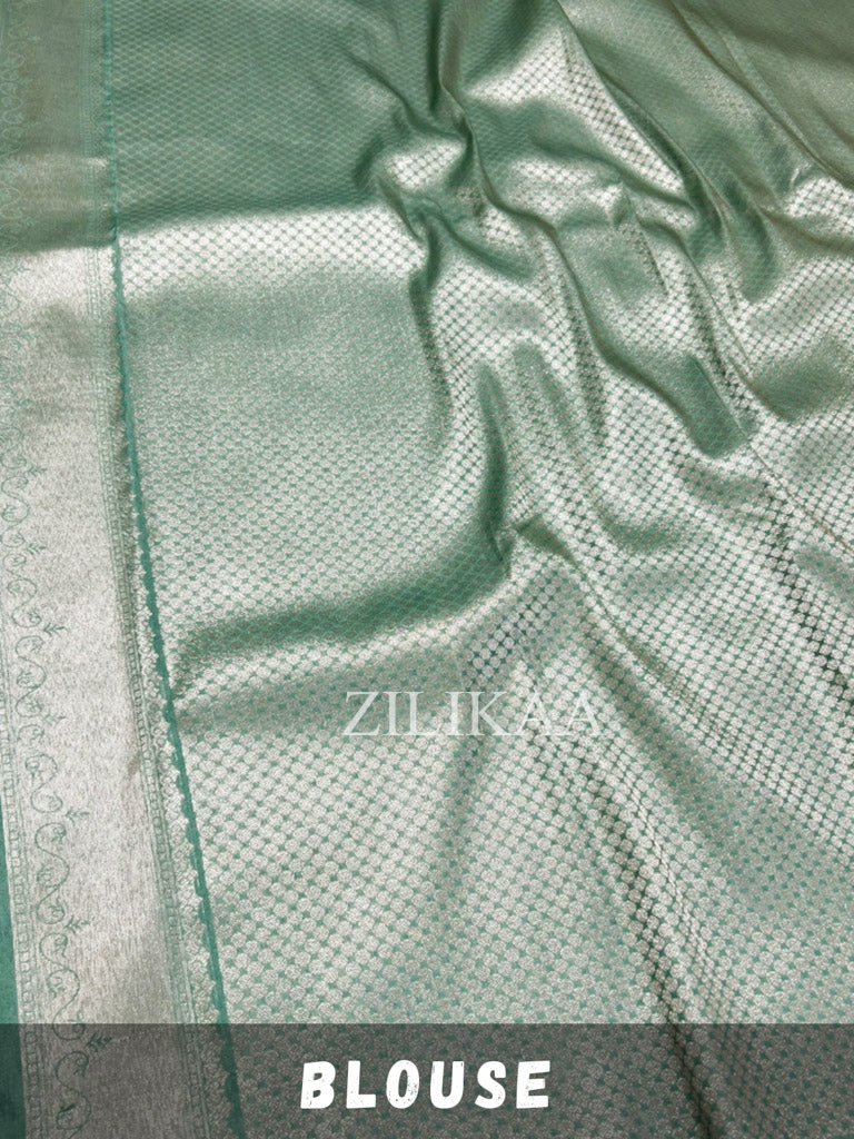 Pistachio Green Kanchipuram Silk Saree