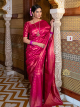 Queen Pink Kanjeevaram Silk Saree