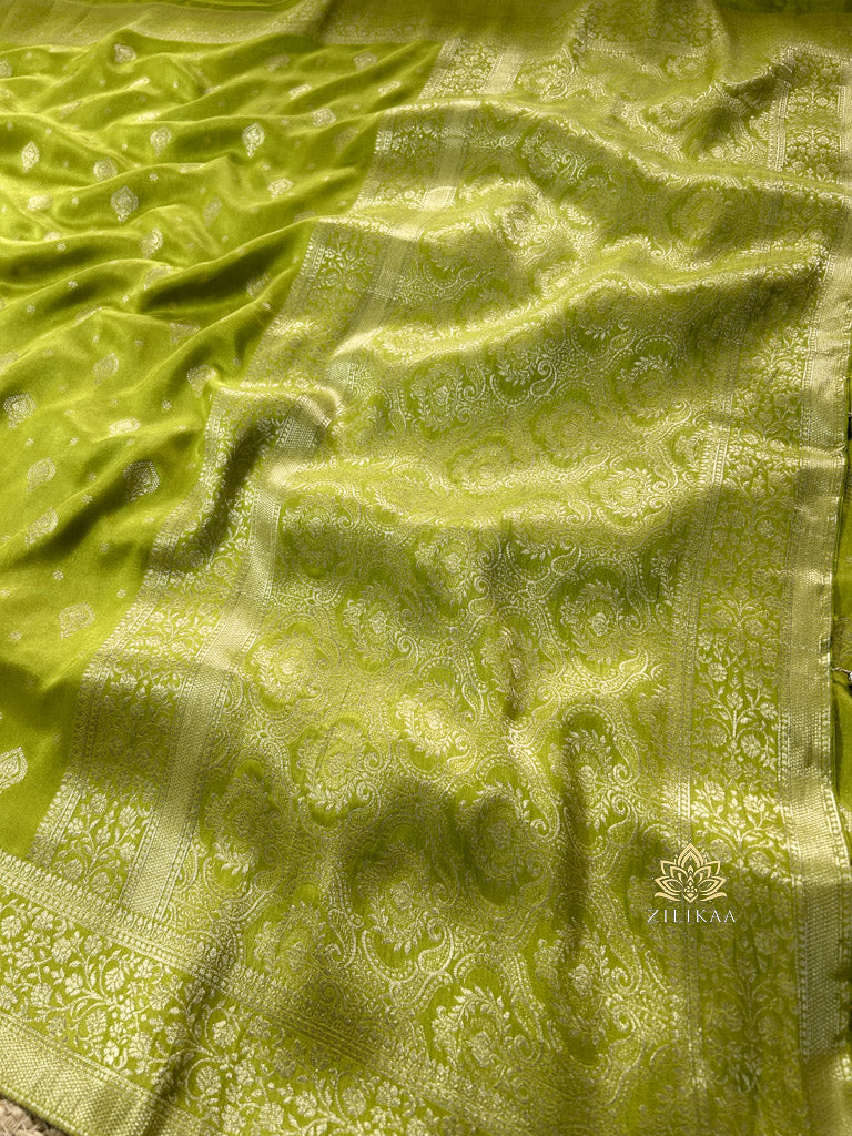 Baby Mehendi Banarasi Uppada Silk Saree