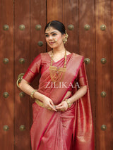 Maroon Red Kanjeevaram Silk Saree