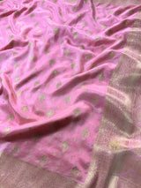 Baby Pink Banarasi Uppada Silk Saree