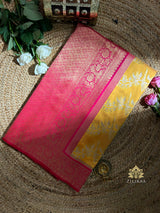 Daffodil Yellow Banarasi Katan Silk Saree