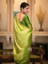 Parrot Green Kanjeevaram Silk Saree